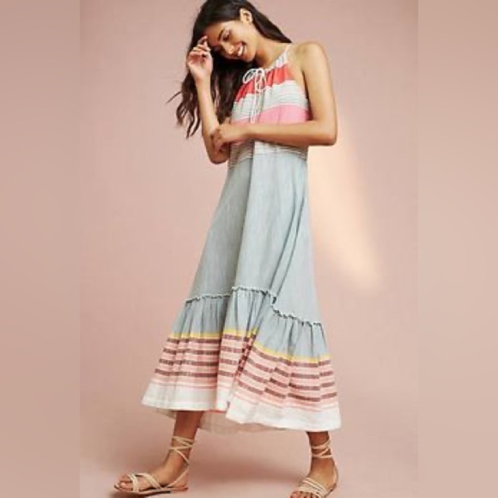 Striped Sleeveless Maxi Dress